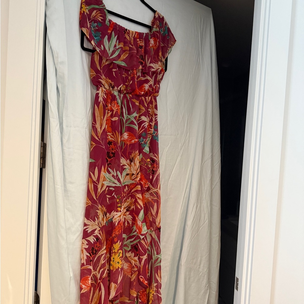 Express Red One Shoulder Sundress